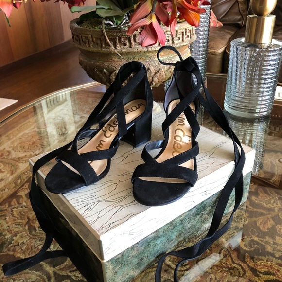 Sam Edelman Shoes - Sam Edelman Black Suede ankle tie shoe